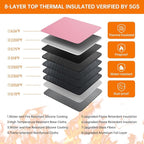 DocSafe 5200°F Document Organizer with Lock,Upgraded Heat Insulated Fireproof＆Waterproof Box 8 Layers File Organizer,Portable Home Travel Safe Storage for Important Documents, Files,Pink (Soft)