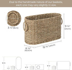StorageWorks Toilet Paper Storage, Toilet Paper Storage Holder for 6 Regular Rolls, Wicker Basket for Bathroom, Natural Seagrass
