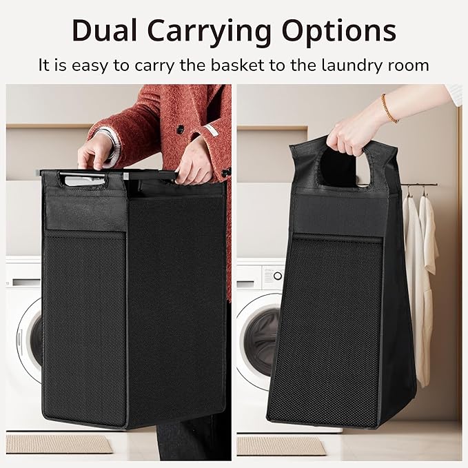 Laundry Hamper with Shelf, Laundry Basket with 3 Pull-Out Removable Bags, 3x 10.6 Gallons(120L), Metal Frame, Lockable Wheels, for Laundry Room and Bedroom