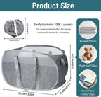 100L Collapsible Laundry Baskets, Tear Proof Pop Up Laundry Hamper with Dual Handles, Large Foldable Laundry Basket, Easy to Carry Laundry Hamper for Home, Laundry Room, Bedroom, Dorm, Travel Grey