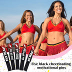 Kigeli 30 Pcs Spirit Clips Cheer Pins Cheerleader Gifts Clothes Pins for Backpacks Competition Glittered for Team Cheer Gifts Stuff Supplies Party Favors Accessories Bulk(Black, Red,Gradient)