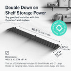 StoreYourBoard Heavy Duty Garage Shelf Wall Mount 1ft x 6ft – Wall-Mounted Shelving for Storage & Organization – Heavy Duty Garage Shelves for Tools, Bins, & Equipment – Holds 500 lbs - Black