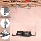 Garage Ceiling Storage Racks,4x4 FT Garage Storage Lift with Secure Lock,Heavyweight Overhead Rack for Easy Up Down,Industrial Elevator System Holds 400 Lbs