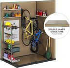 DWVO 5x3ft Resin Outdoor Storage Shed with Floor, Waterproof Lockable Storage Shed with Window, Plastic Outside Tool Storage for Garden Backyard Patio Lawn