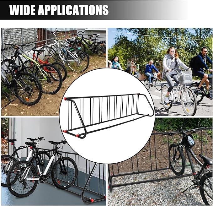Commercial Grid Bike Rack for 10 Bikes - Heavy Duty Metal Bike Stand Floor, 66.1 LBS Q235 Steel Outdoor Bicycle Parking Rack for Garage, Retail, School, Backyard, Bike Shop (Single Side)