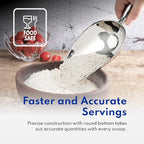 New Star Foodservice 1028515 Stainless Steel Bar Ice Flour Utility Scoop, 12-Ounce