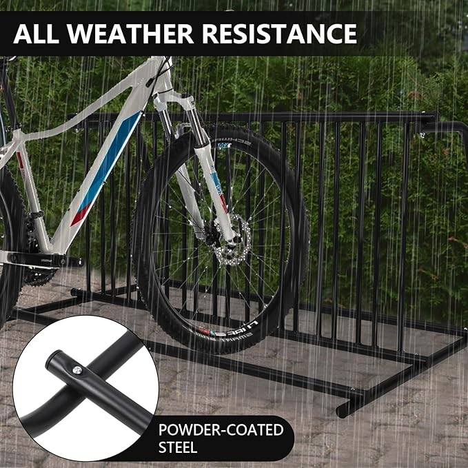 10 Bike Rack Stand, Commercial Grid Dual Sided Bike Rack Ground, Bicycle Storage Stand Floor Parking Stand for Garages, Stores, Schools & Universities, Powder-Coated Steel