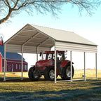 Quictent Heavy Duty 10x16 FT Vertical Roof Metal Carport, Pre-Drilled All Weather Storage Car Shelter for Tractor, Vehicles & Farm Equipment