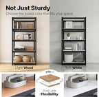 HOMEDANT House 48.1" W 5 Tier Heavy Duty Garage Shelving Adjustable Metal Rack Storage Shelves Standing Shelf Unit Organizers Industrial Warehouse Basement Black 2Pack