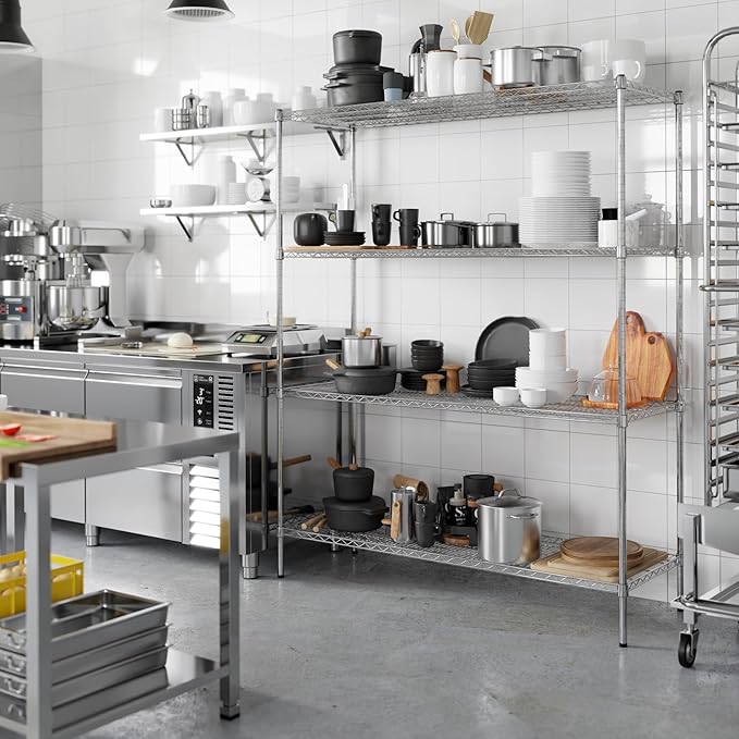 21" Deep x 60" Wide x 74" Height Wire Shelving Kit | 4-Tier | NSF Commercial Storage Rack Unit