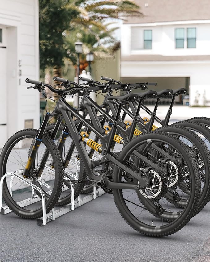 Freestanding Bike Floor Stand, Heavy Duty Bicycle Parking Rack for Garage Home Indoor Outdoor, Bike Storage Organizer Fits 22-28 Inch Wheels & 2.2 Inch Tire Width