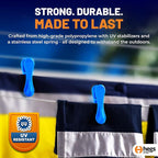 The Smartest Heavy Duty Clothespins with Hooks (30 Pack Bright Blue) - Hang 3 Garments at Once with Our Tough, Dual Hooks Clothes Pins with Anti-Rust Spring - Durable, Colorful Clothespins