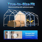 ADVANCE OUTDOOR 13x20 ft Carport 2 Roll up Doors & Vents Outdoor Portable Storage Shelter Garage Tent for Vehicle Boat Truck Anti-UV Snow Resistant Waterproof, Beige
