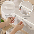 Underbed Storage Container, Foldable Under Bed Bins, Wardrobe Organisers with Lid for Organizing Clothes, Sheets, Blankets, Comforter, 23.6x11.8x5.9in, Beige, 2 Pack