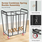 Hoctieon 2 Section Laundry Sorter Cart, 400L Rolling Hamper with Wheels, Industrial Laundry Basket Organizer, Extra Large Dirty Clothes Hamper for Home & Hotel, Heavy Duty, Black