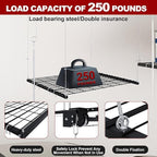 Montary 4x4 FT Overhead Garage Storage Rack for 10-12 FT Ceiling, Adjustable Ceiling Storage Rack with Safety Lock, 250LBS Capacity All-Steel Construction Heavy-Duty Garage Lifting Organizer