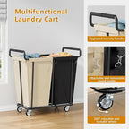 Large laundry hamper with Wheels, 2 Bag 360L Big Rolling Laundry Basket Sorter Cart, Extra Large Laundry Clothes Hamper, Heavy Duty Laundry Basket Organizer for Laundry Room,Bathroom