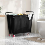 Large laundry hamper with Wheels, 360L 3 Bag Big Rolling Laundry Hamper Sorter Cart, Extra Large Laundry Clothes Hamper, Heavy Duty Laundry Basket Organizer for Laundry Room,Bathroom,Black