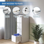 4 Drawer File Cabinet with Lock,Metal Vertical Filing Cabinets for Home Office,Heavy Duty File Storage Cabinet for Letter/Legal/A4/F4 Size File,Assembly Require (White, Vertical 4 Drawer)