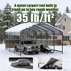 Metal Carport Heavy Duty 10x15ft Outdoor Galvanized Steel Car Port, Vehicle Canopy Garage Shade, Multi-Use Shelter for Car, Boat, Tractors & Outdoor Storage