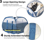 Collapsible Laundry Basket, 90L Foldable Pop-up Laundry Hamper with Reinforced Handles, Tear Proof Mesh Dirty Clothes Hamper for Laundry (Blue, 2PCS)