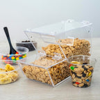 Candy Bin Topping Dispenser - Acrylic Bulk Sprinkle Container w/Scoop, Stackable & Magnetic for Multiple Holders on Shelf - Commercial Setting for Cereal, Nuts, Candies & Snack Food Storage