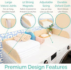 Laundry Guard with Gap Cover - Prevent Clothes from Falling Behind - Adjustable Magnetic Laundry Guard for Front Load Washer and Dryer - Laundry Room Essentials for Moms, College Dorm Rooms (Cream)