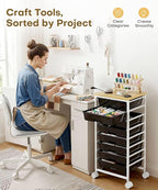 Homde Rolling Storage Drawer Cart: 8-Drawer Sort to Clear Desk & Dresser Clutter - Anti-Fall Smooth Glide Prevents Spill-Out During Daily Grab - Lockable Wheels Keep It Steady
