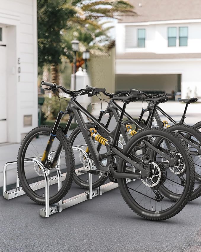 Freestanding Bike Floor Stand, Heavy Duty Bicycle Parking Rack for Garage Home Indoor Outdoor, Bike Storage Organizer Fits 22-28 Inch Wheels & 2.2 Inch Tire Width