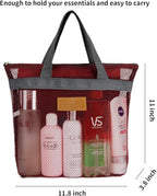 Mesh Shower Caddy Bag Portable Hanging Toiletry and Bath Organizer with Zipper for Travel, Gym, Camping, College Dorms, Beach