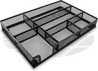 Desk Drawer Organizer Tray Versatile Metal Mesh Desk Organizers and Accessories for Office Supplies, School, Home, 12.60 x 8.66 x 1.77 Inches