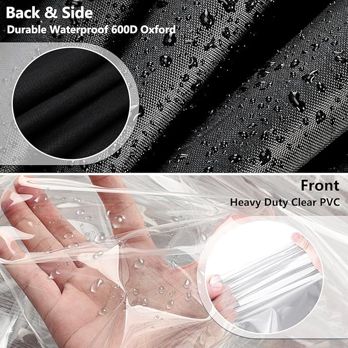 Wire Rack Covers,Heavy Duty 600D Dustproof Waterproof Storage Rack Covers for Metal Shelves,Storage Shelf Cover with Zipper for Wire Shlef,36''W x 19''D x 72''H,Black with Clear Front