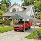 Quictent 10x20 ft Heavy Duty Carport Canopy Galvanized Car Tent Outdoor Garage Boat Shelter with Reinforced Structure, No Sidewall - Gray