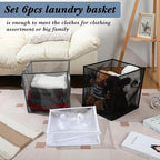 Zopeal 6 Pack Popup Laundry Hamper 13 Inch Collapsible Laundry Baskets with Handles Mesh Clothes Baskets Portable Single Layer Foldable Clothes Hamper Square Bin for Washing (Multicolor,Single-layer)