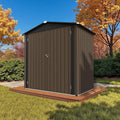6' x 4' Outdoor Storage Shed, Sturdy Metal Building w/Floor and Operable Window for Garden, Backyard, Poolside and Lawn, Brown