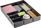 Officemate Deep Drawer Organizer Tray, 8 Compartments, 2 1/4"H x 15 1/8"W x 11 1/2"D, Black