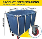 Commercial Laundry cart with wheels,10 Bushel Large Industrial Rolling Laundry Hamper with Waterproof Lining,Home Heavy Duty Laundry Baskets with Stainless Steel Frame, 260 LBS Load