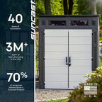 Suncast 6x5 Ft. Modernist Garden Shed, 200 Cu Ft Peppercorn Resin Shed with Floor, Lockable Doors, & Windows. Weatherproof Modern Resin Sheds & Outdoor Storage for Tools, Bikes, Lawn Mowers, & More