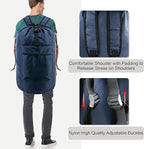 BeeGreen Navy Blue Travel Laundry Bag w Drawstring & Handle College Dorm Room Essentials w Adjustable Shoulder Straps Washable Sturdy Laundry Hamper Sack Dirty Laundry Travel Bag for Camping