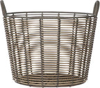 Laundry Baskets Extra Large Round Poly Rattan Multipurpose Blanket Basket Storage Basket for College, Dorm, Family