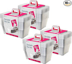 Life Story 6 Liter Plastic Storage Container Set, Stackable Shoe, Accessory, and Home Closet Organizational Tote Bins with Secure Lids, 40 Pack, Clear