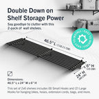 StoreYourBoard Heavy Duty Garage Shelf Wall Mount 2ft x 6ft – Wall-Mounted Shelving for Storage & Organization – Heavy Duty Garage Shelves for Tools, Bins, & Equipment – Holds 500 lbs - Black