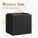 Flamaker 2 Pack Deck Box 31 Gallon Waterproof Resin Storage Box with Lid Indoor Outdoor Delivery Box Storage Bin for Patio Cushions (Black)