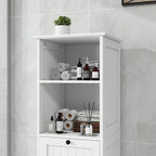 Compact Laundry Sorter Cabinet with Tilt-Out Basket Drawer White, Durable Easy to Assemble Space-Saving Design for Bathroom Laundry Room Balcony Narrow Spaces