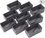 DIOMMELL 9 Pack Foldable Cloth Storage Box Closet Dresser Drawer Organizer Fabric Baskets Bins Containers Divider for Clothes Underwear Bras Socks Lingerie Clothing, M Grey 090