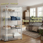 Clear PVC Wire Shelf Cover, 48" W x 18" D x 72" H, 3-Way Opening with Two-Way Zippers, Waterproof Transparent Shelving Cover for Storage Rooms & Utility Areas, Laundry Room, Kitchen & Garage