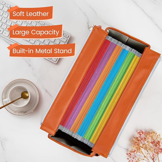File Tote Bag, Portable File Organizer Box Hanging Filing Box Desktop File Folder Document Storage Organizer with Pockets and Handles