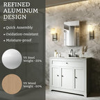 16x24 Bathroom Medicine Cabinet with Mirror,Aluminum Alloy Frame with Mirror Side Panels,Surface or Recessed Medicine Cabinet with Adjustable Shelves,Assembly Required