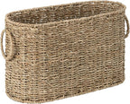 StorageWorks Toilet Paper Storage, Toilet Paper Storage Holder for 6 Regular Rolls, Wicker Basket for Bathroom, Natural Seagrass