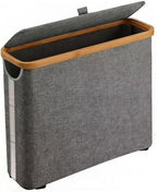 Toilet Paper Storage Basket with Lid Toilet Paper Storage with Lid 17.7x13.8x5.9 inch Waterproof Towel Free Standing Papers Container with Bamboo Frame and View Window